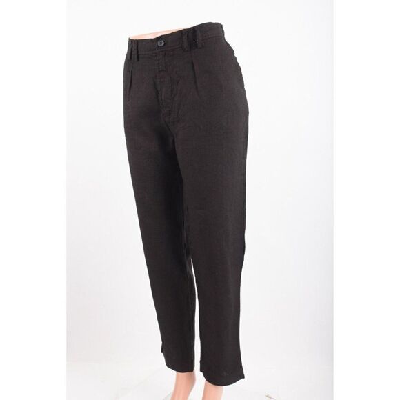 People Like Frank Womens Pants Size 6 Black Linen Straight Fit NWT - Picture 3 of 7